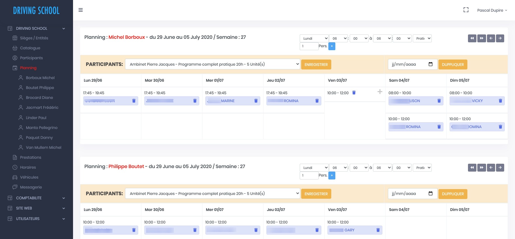 AUTO ECOLE WEBPLANNER